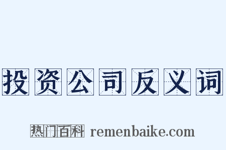 投资公司反义词是什么意思的图片
